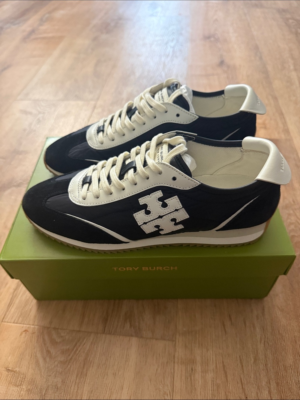 Tory Burch Navy and Cream Lace-Up Women's Sneakers